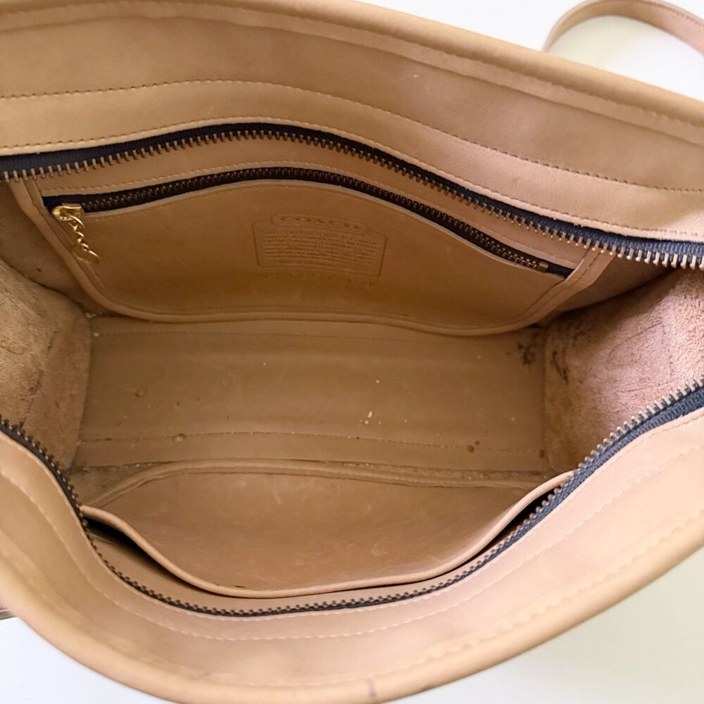 Vintage 90s Coach Brighton Leather Bag Purse British Tan Made in the USA - Picture 6 of 16